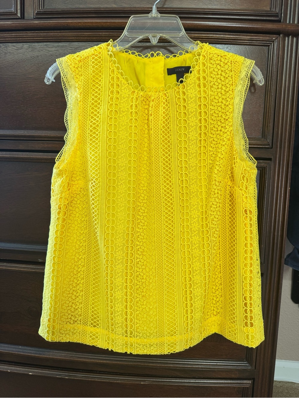 J. Crew Bright Yellow Lace Sleeveless blouse